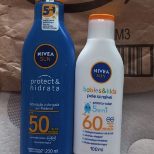 Kit NIVEA SUN Protetor Solar Protect ; Hidrata FPS50 200ml + Protetor Solar Kids Sensitive FPS60 125ml, Nivea