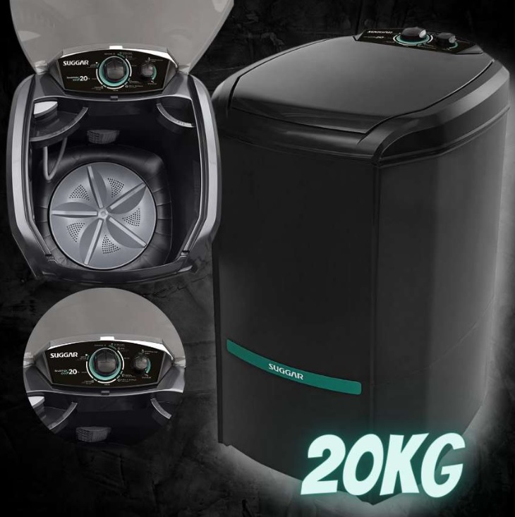 Lavadora Lavamax Eco 20 KG 127V Preta – SUGGAR – LE2001PT