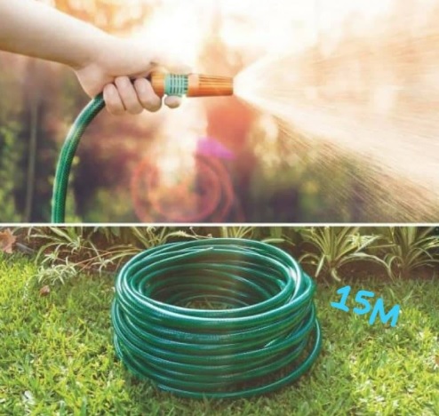 Mangueira Flex Tramontina Com Engates Rosqueados E Esguicho Em Pvc Verde 15 M