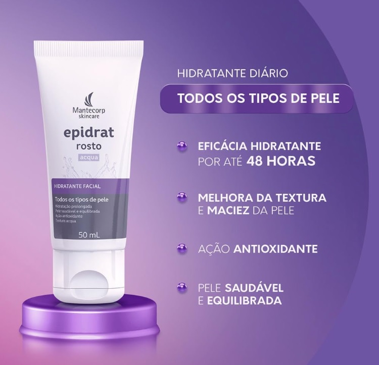 Mantecorp Skincare Hidratante Facial Epidrat Acqua, Cor: NULL, Tamanho: 50 ml (Pacote de 1)
