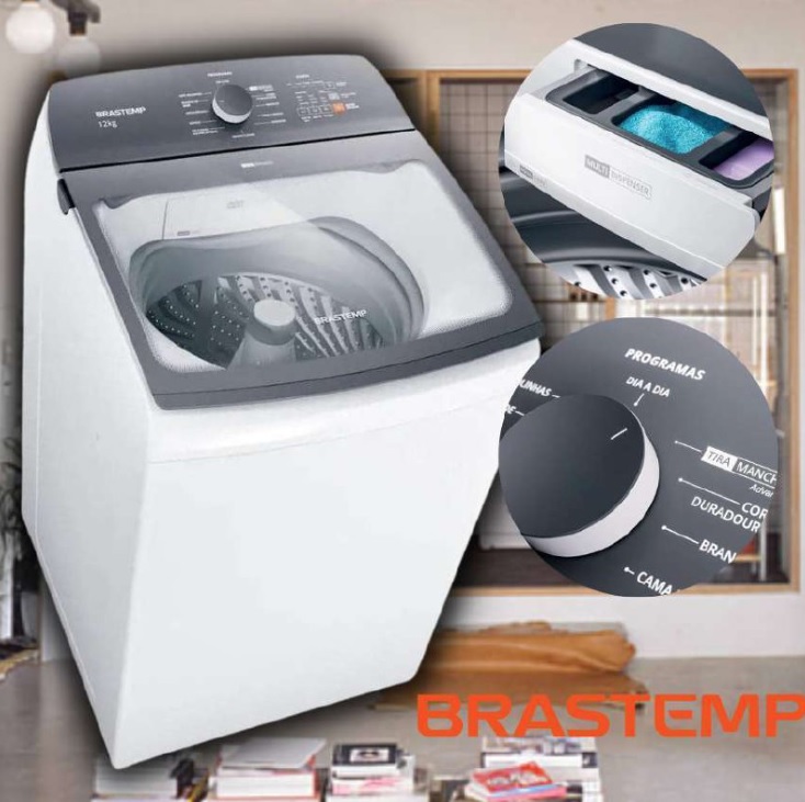 Máquina de Lavar Brastemp 12Kg Branca BWK12 127V