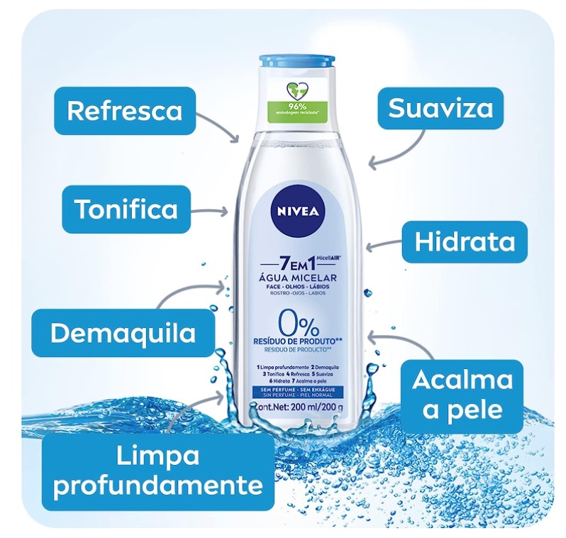 NIVEA Água Micelar Solução de Limpeza 7 em 1 200ml