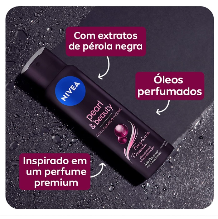 NIVEA Desodorante Antitranspirante Aerossol Pearl & Beauty Fragrância Premium 150ml