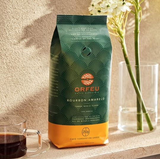 Orfeu Café Bourbon Amarelo em Grãos, 100% Arabica, Torra Média Clara 250g