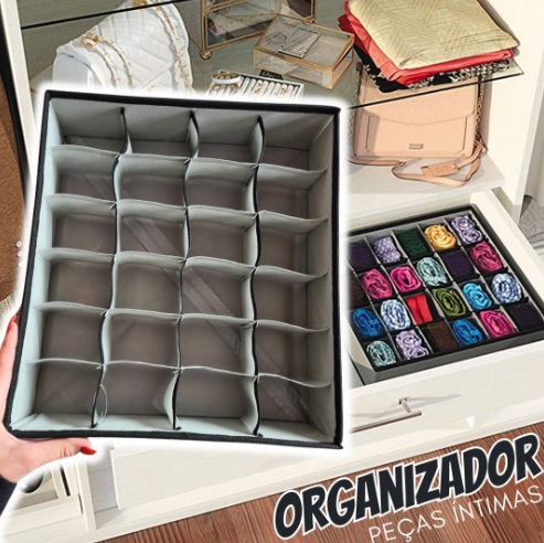 Organizador de Peças Íntimas com 24 divisórias, CST8006, Euro Home