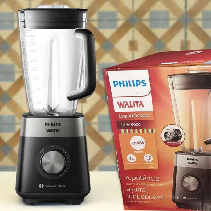 PHILIPS Liquidificador Série 5000, RI2242, Preto, 110v, Jarra Inquebrável, Walita