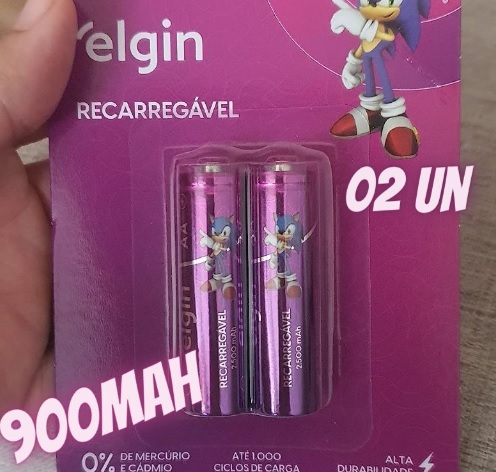 Pilha recarregável Aaa 900mah com 2 unidades Elgin