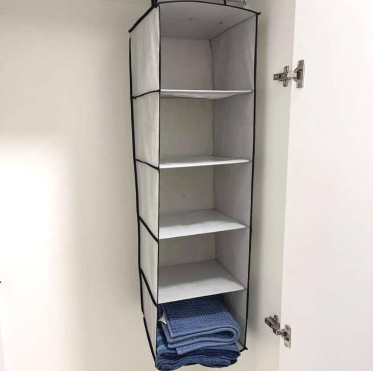 Prateleira organizadora Grande para closet e armários com 5 Divisórias dobrável, CST7955, Euro Home