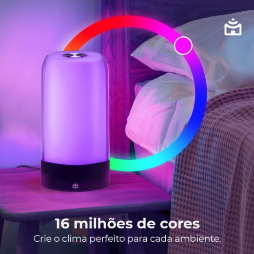 Smart Luminária de Mesa Wi-Fi Positivo Casa Inteligente, RGB, LED, 5W, Bivolt – Compatível com Alexa