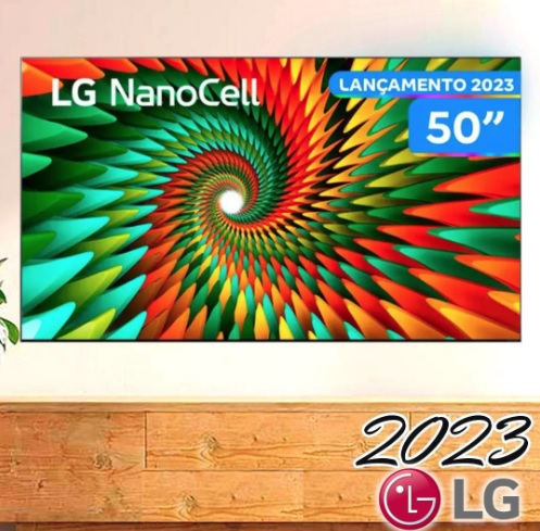 Smart TV 50” 4K Ultra HD LED LG NanoCell 50NANO77 – Lançamento 2023 Wi-Fi Bluetooth Alexa 3 HDMI 2 USB