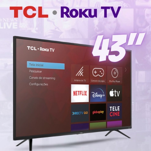 Smart TV TCL ROKU 43 Polegadas LED FULL HD – RS520