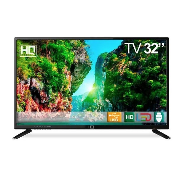 TV LED 32″ HQ HD com Conversor Digital Externo 2 HDMI 2 USB e Design Slim