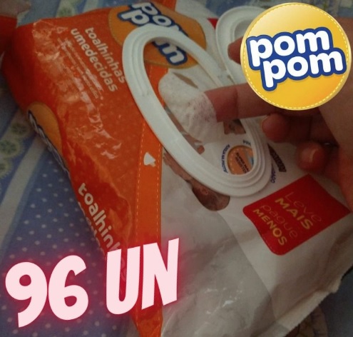 Toalha Umedecida, PomPom, Suave, 96 unidades