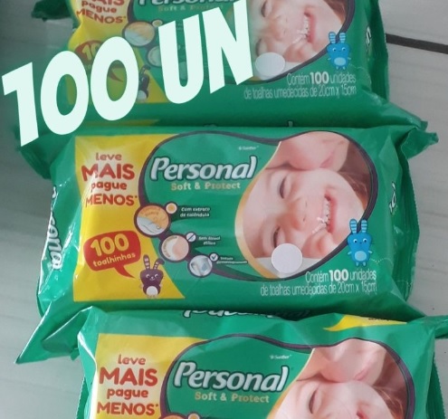 Toalhas Umedecidas Soft and Protect, Personal, 100 unidades, Branco