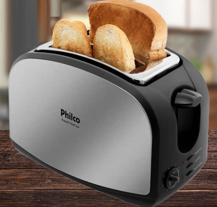 Tostador Philco French Toast com Função Descongelar 8 Níveis de Tostagem Inox