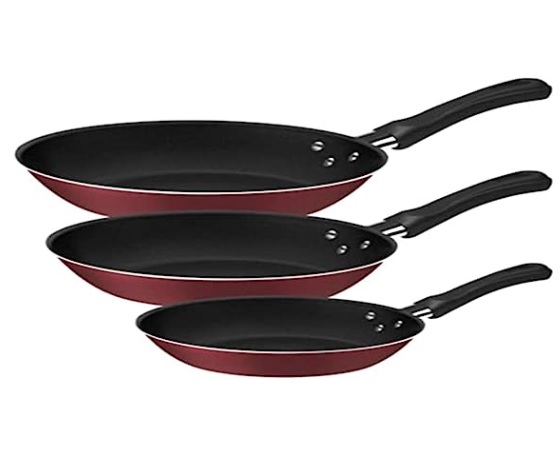 Tramontina JOGO DE FRIGIDEIRAS 3PCS CARIBE VERMELHO – SORTIDOS DE ALUMINIO COM REV ANTIADERENTE
