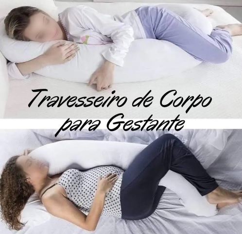 Travesseiro de Corpo Minhocão para Gestante – 21×150 cm – Fibrasca, Branco