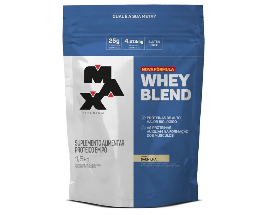 Whey Blend (1,8Kg) – Nova Fórmula – Baunilha – Max Titanium