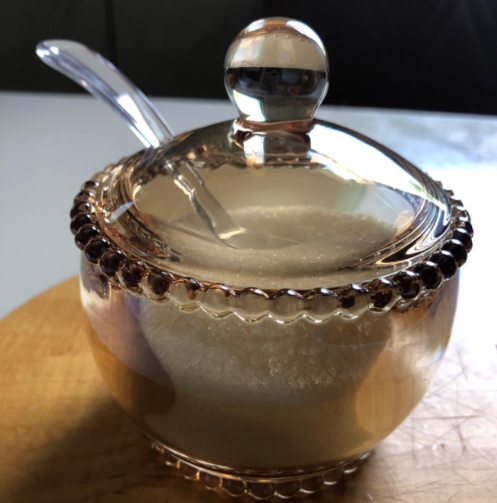Wolff Pearl Açucareiro de Cristal com Colher, Laranja (Âmbar)