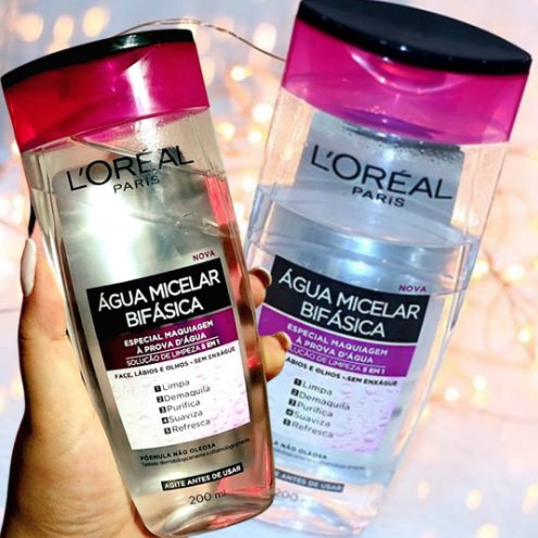Água Micelar Bifásica L’Oréal Paris Solução de Limpeza 5 em 1, 200ml