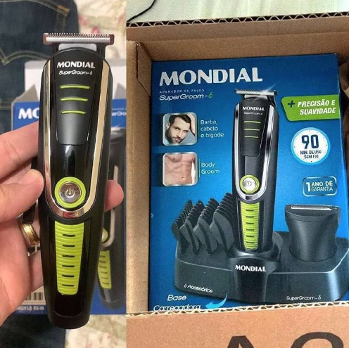 Aparador de Pelos Mondial Super Groom 6 em 1 – 1 Velocidade com Acessórios – Bivolt