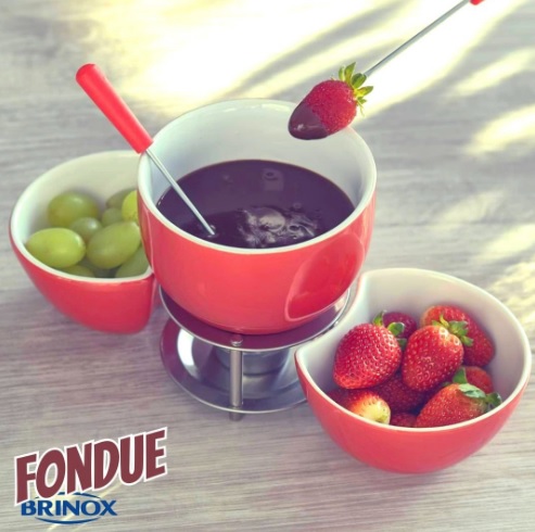 Aparelho de Fondue Cerâmica Brinox Vermelho
