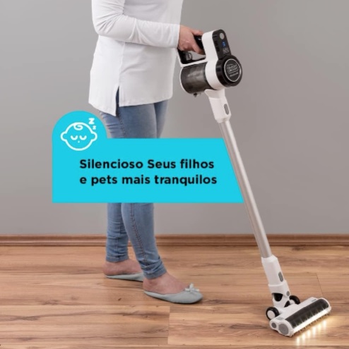 BLACK+DECKER Aspirador 2 em 1 Vertical e Portátil com Bateria 24V Mais liberdade e mobilidade AV240-BR, CINZA