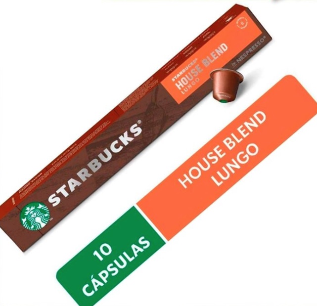 Café em Cápsula, Starbucks, Nespresso, House Blend, Lungo, 10 Cápsulas