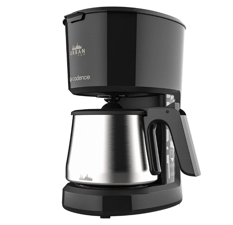 Cafeteira Urban Pop Preto/Inox, 110V, Cadence