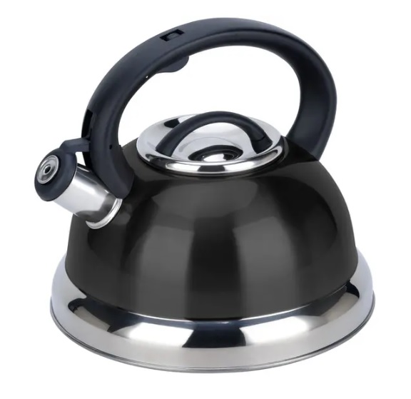 Chaleira Brinox Inox com Apito Preto 2,7L Roma