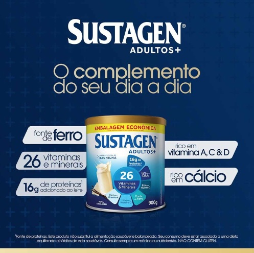 Complemento Alimentar Sustagen Adultos+ Sabor Baunilha – Lata 900G, Sustagen N&E
