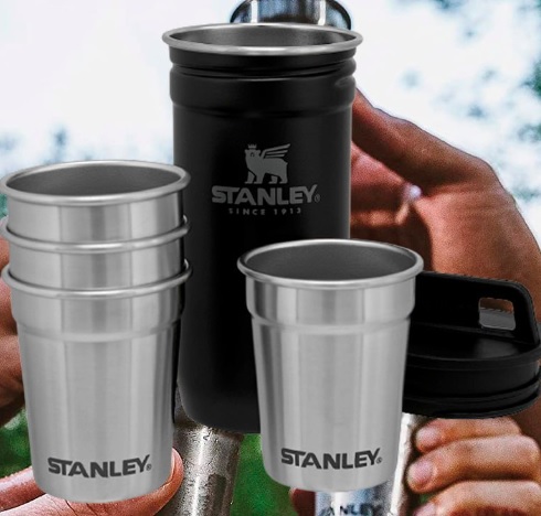 Conjunto de copos de shot Stanley Adventure, preto fosco, 59 ml cada