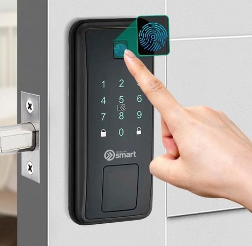 Fechadura Digital KaBuM! Smart 500 – Biometria, Controle Via Aplicativo, Preto – KBSG003