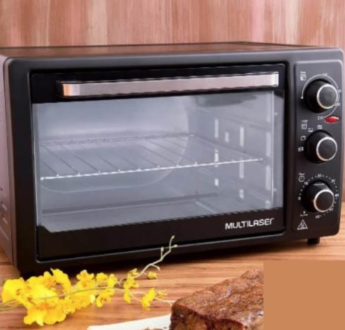 Forno Elétrico 127V com 1500W Capacidade de 46 Litros Temporizador e Seletor de Temperatura Preto Multilaser – CE026