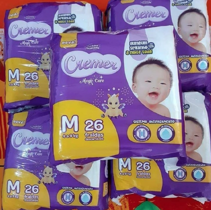 Cremer – Fralda descartável, Jumbo, M, 26 Unidades