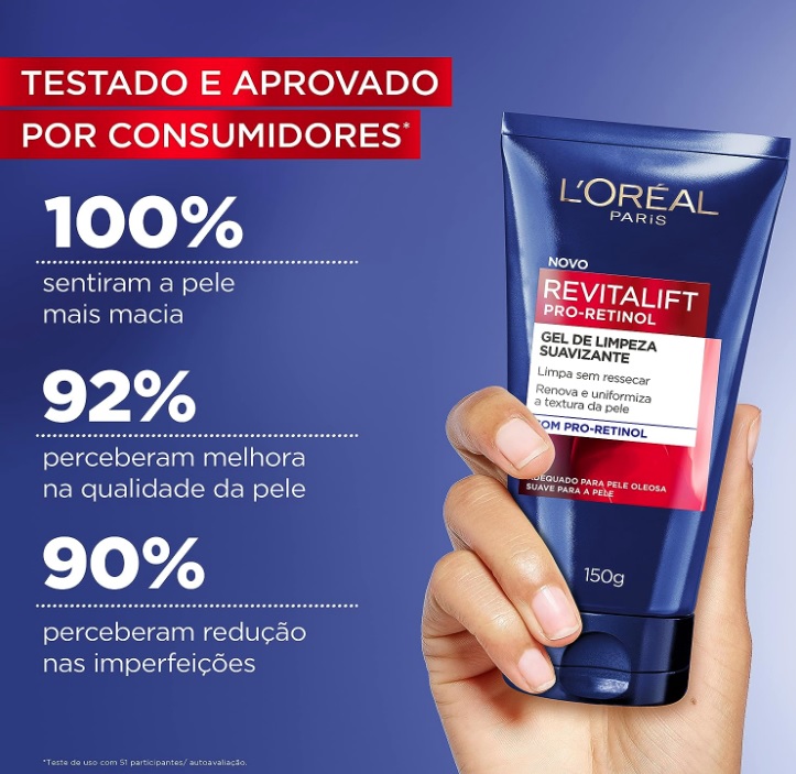 Gel de Limpeza Facial Suavizante Revitalift Retinol 150g