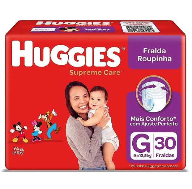 Huggies Supreme Care – Fralda, Roupinha G, 30 Fraldas