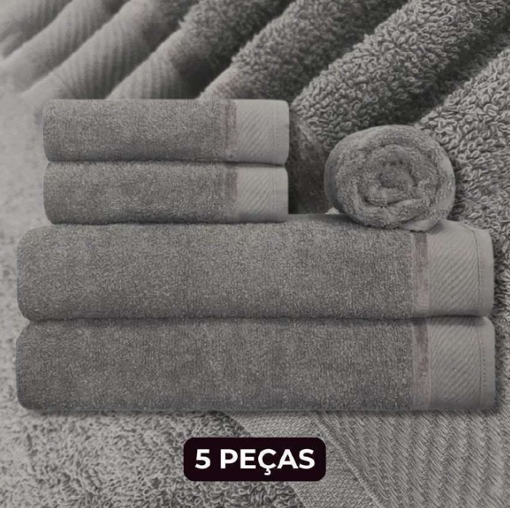 Jogo com 5 Toalha De Banho – gigantes – gramatura 500 – kit de toalhas de Luxo