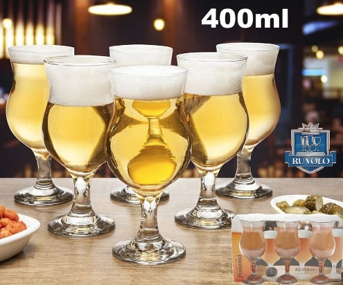 Jogo de Taças de Vidro 6 Peças 400ml – Ruvolo Panamá