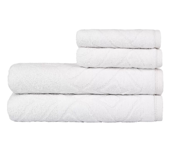 Jogo de Toalhas de Banho Atlântica 100% Algodão Sofisticata Florença Off White 4 Peças