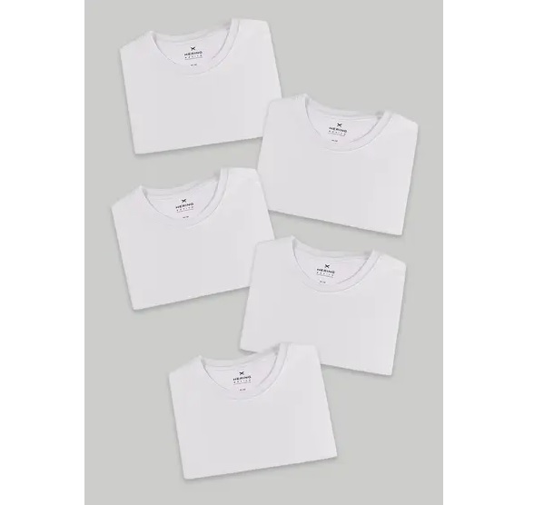 Kit 5 Camisetas Masculinas Básicas Slim – Hering