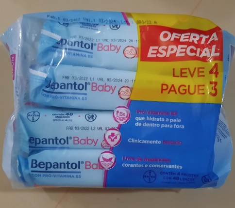 Kit Bepantol Lenços Umedecidos Leve 4 Pague 3, Bepantol