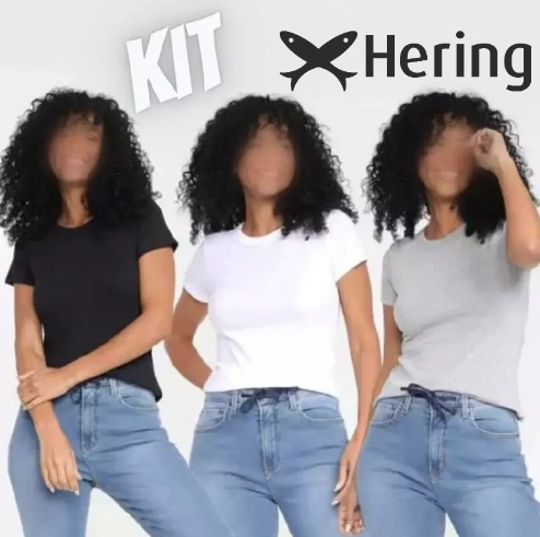 Kit Com 3 Camisetas Femininas Básicas – Hering