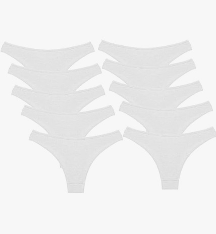 Kit com 10 Calcinhas Modelo Tanga de Algodão