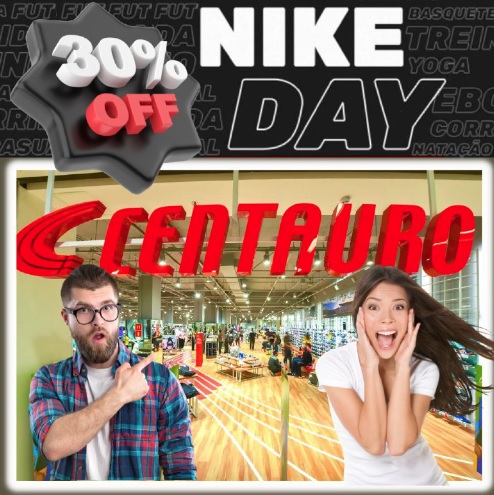 Lista de produtos NIKE com 30% OFF na centauro