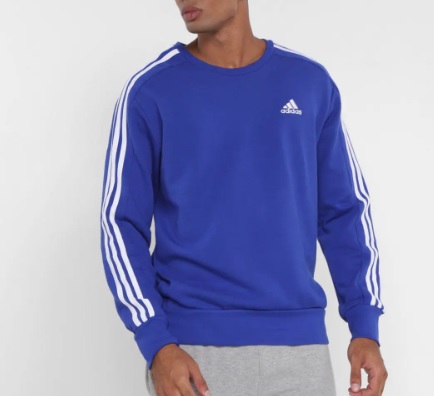 Moletom Adidas Essentials 3 Listras Masculino