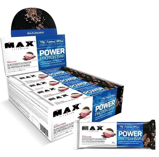 Power Protein Bar Caixa com 12 Unidades (492g) – Napolitano