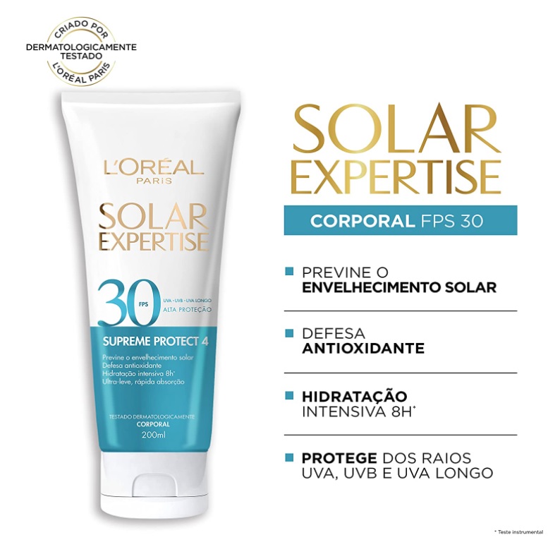 Protetor Solar Corporal L’Oréal Paris Solar Expertise FPS 30 120ml
