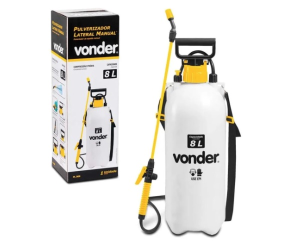 Pulverizador Lateral 8 Litros, Com Compressão Prévia Pl 008 Vonder Vonder