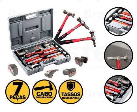 Reparo Automotivo MTX Jogo Chapeador 7 Peças